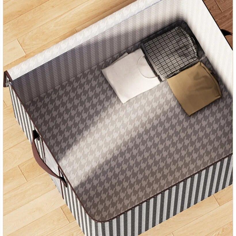 Foldable Quilt Storage Box Visiable Window Big Capacity Non-Woven Portable Clothes Organizer Baby Toys Rag Container Cases Items