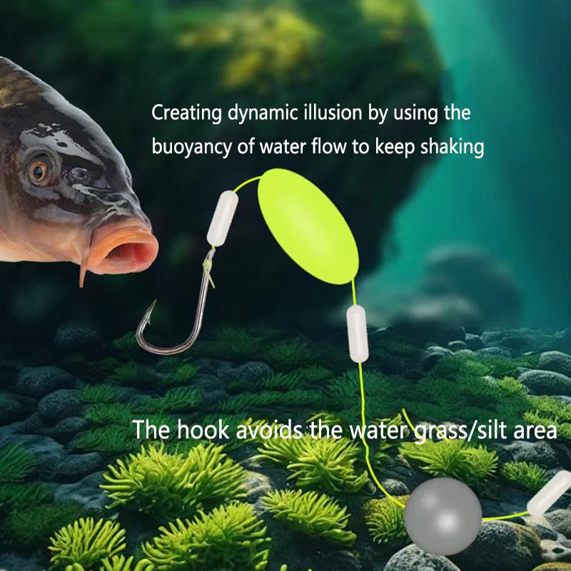 1Pc 2 Hooks Reverse Bottom Rig Flip The Fishing Hair Rigs Hook Iseni Fishing Hook Ready-To-Use Size3#-11# Carp Rigs Fishing Lure