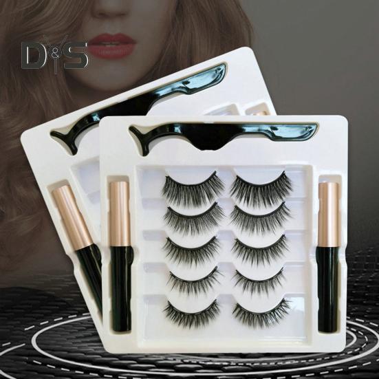 1 набор магнитных ресниц с пинцетом для подводки глаз, естественно выглядящие магнитные накладные ресницы с аппликатором, инструменты для макияжа глаз для женщин и девочек