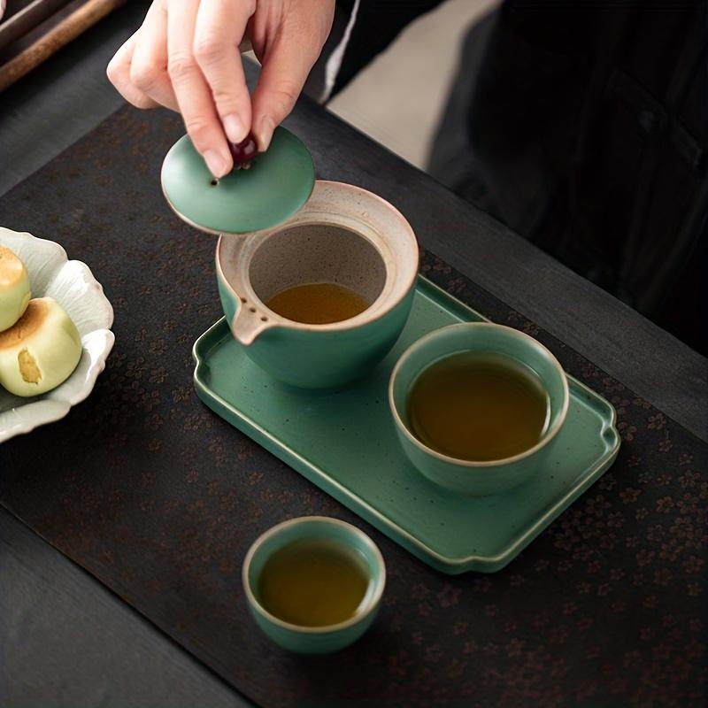 1 Set Tea Set Ceramic Tea Set Chinese Kung Ceramic Teapot Portable Handmade Teapot 4 Creative Tea Cup Tea Set For Office Living Room Tea Set For Gift