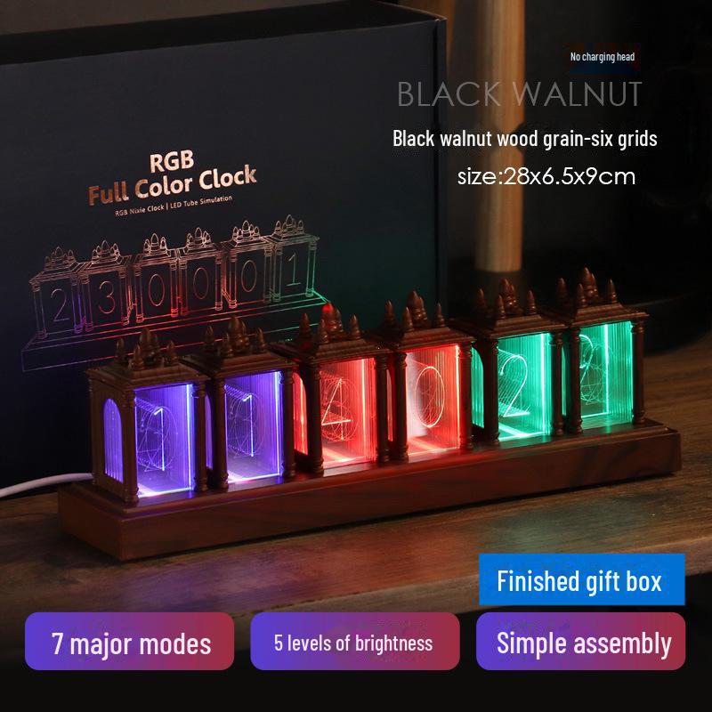 Часы Nixie с имитацией RGB-ламп - ценное украшение для рабочего стола для игровых комнат