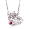 Kuromi Dancing Stone Necklace Heart Sanrio Pendant Silver [White Clover] SAKU-N052RD Women's