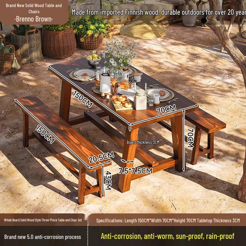 Outdoor Waterproof Anti-corrosion Wood Park Bench with Backrest