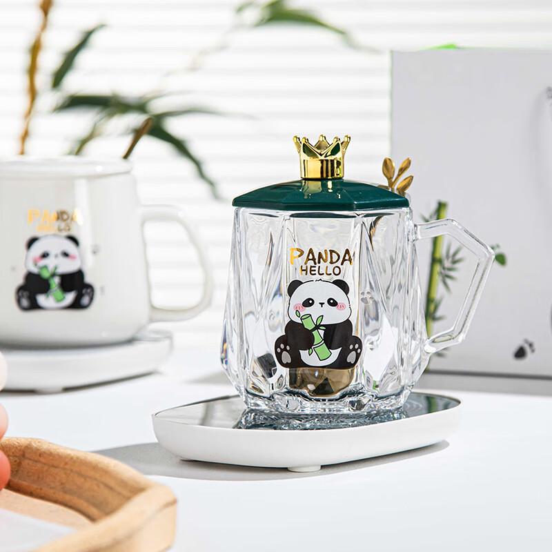 Стеклянная кружка с ложкой Jimi Panda