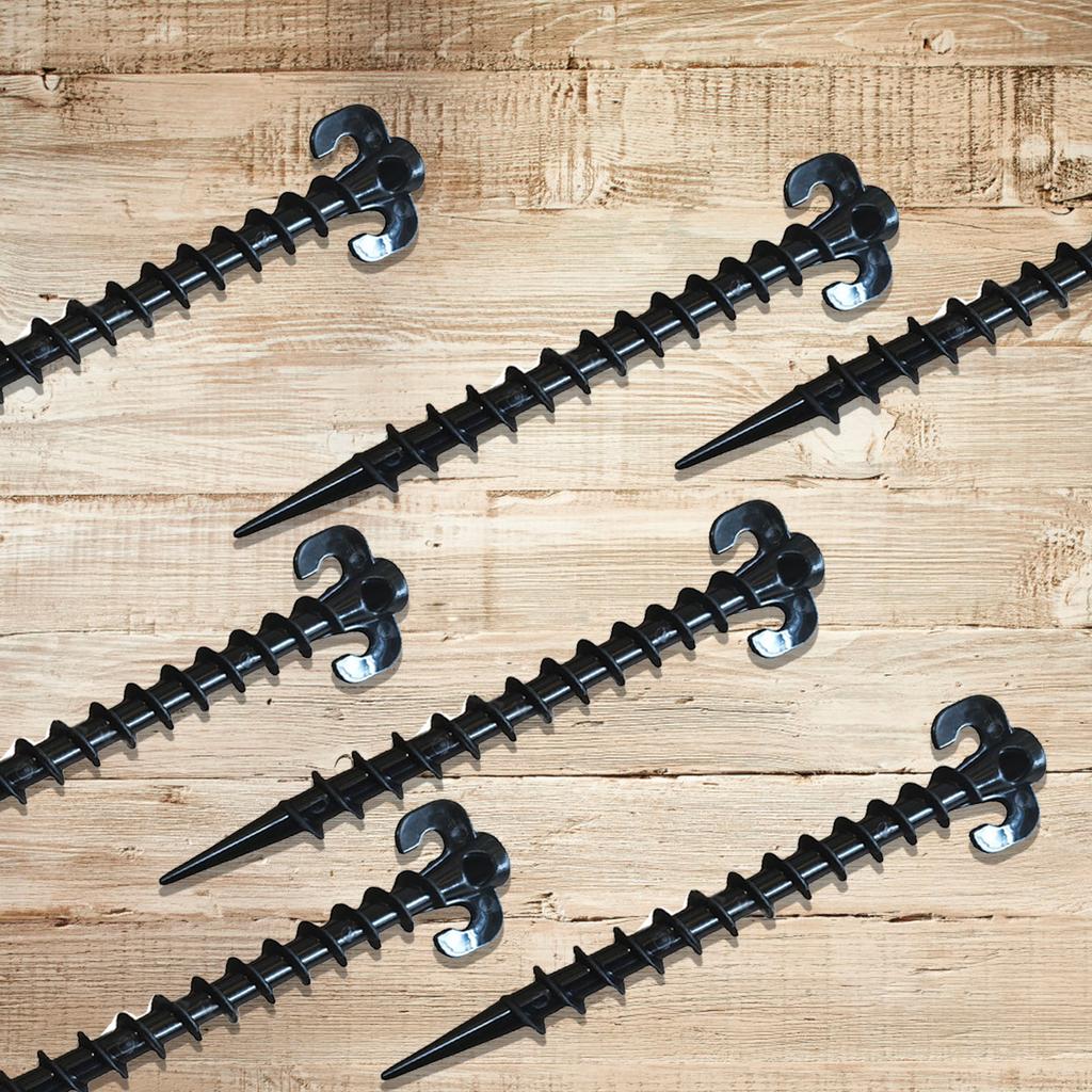 Heavy Duty Camping Tent Stakes Easy to Use Screw Shape Tent Stakes Essential Gear Suitable for Groundsheets Tarps