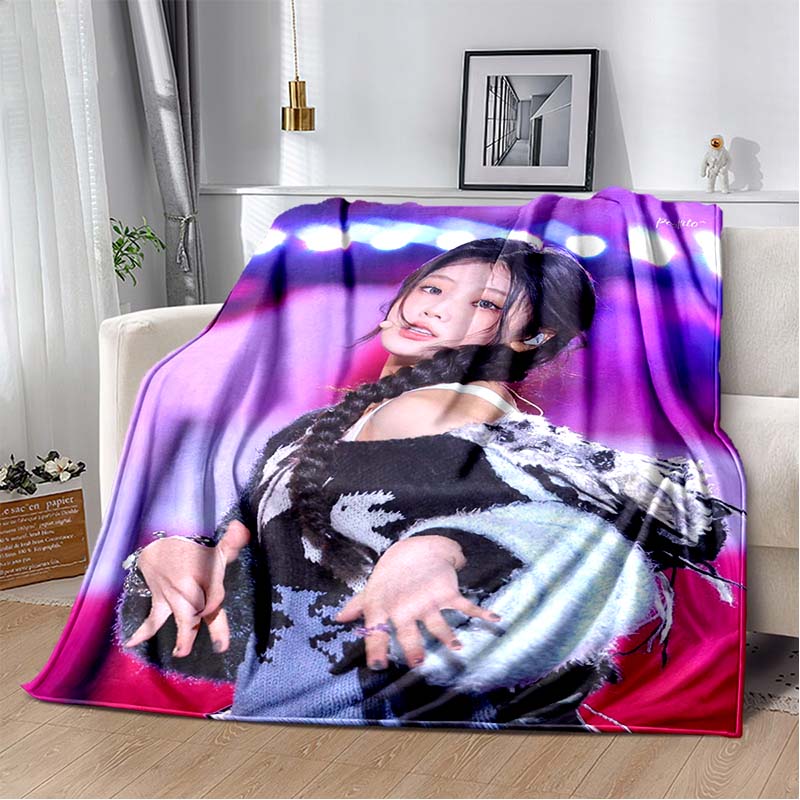 3D Printed Flannel Blanket I-ILLIT Combo K-POP Home Sofa Bed Blanket | Birthday Gift, Customizable