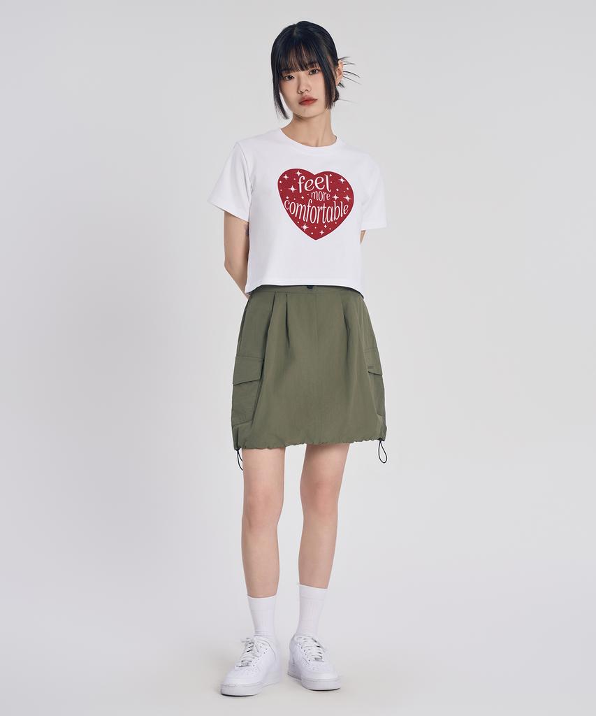 Slow Record House Nylon Cargo Mini Skirt_Khaki