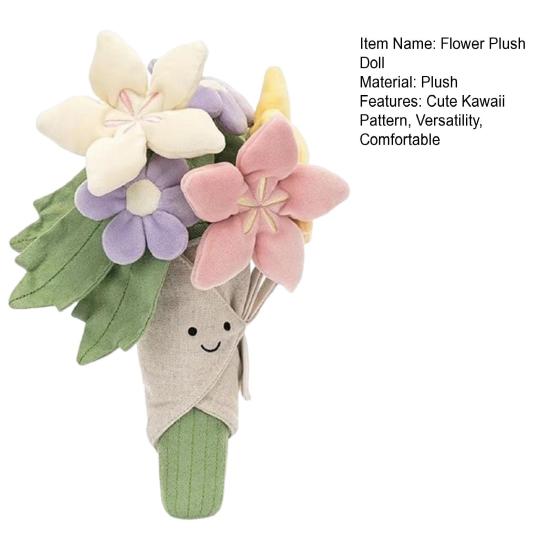 Милая плюшевая кукла-цветок, мягкая игрушка, мягкое растение, плюшевое милое улыбающееся лицо, которое можно обнимать и вручать цветку
