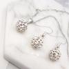 925 Sterling Silver Jewelry Set, Necklace with Pendant and Earrings, Zirconia, 30cm Chain Length, Elegant Gift for Women