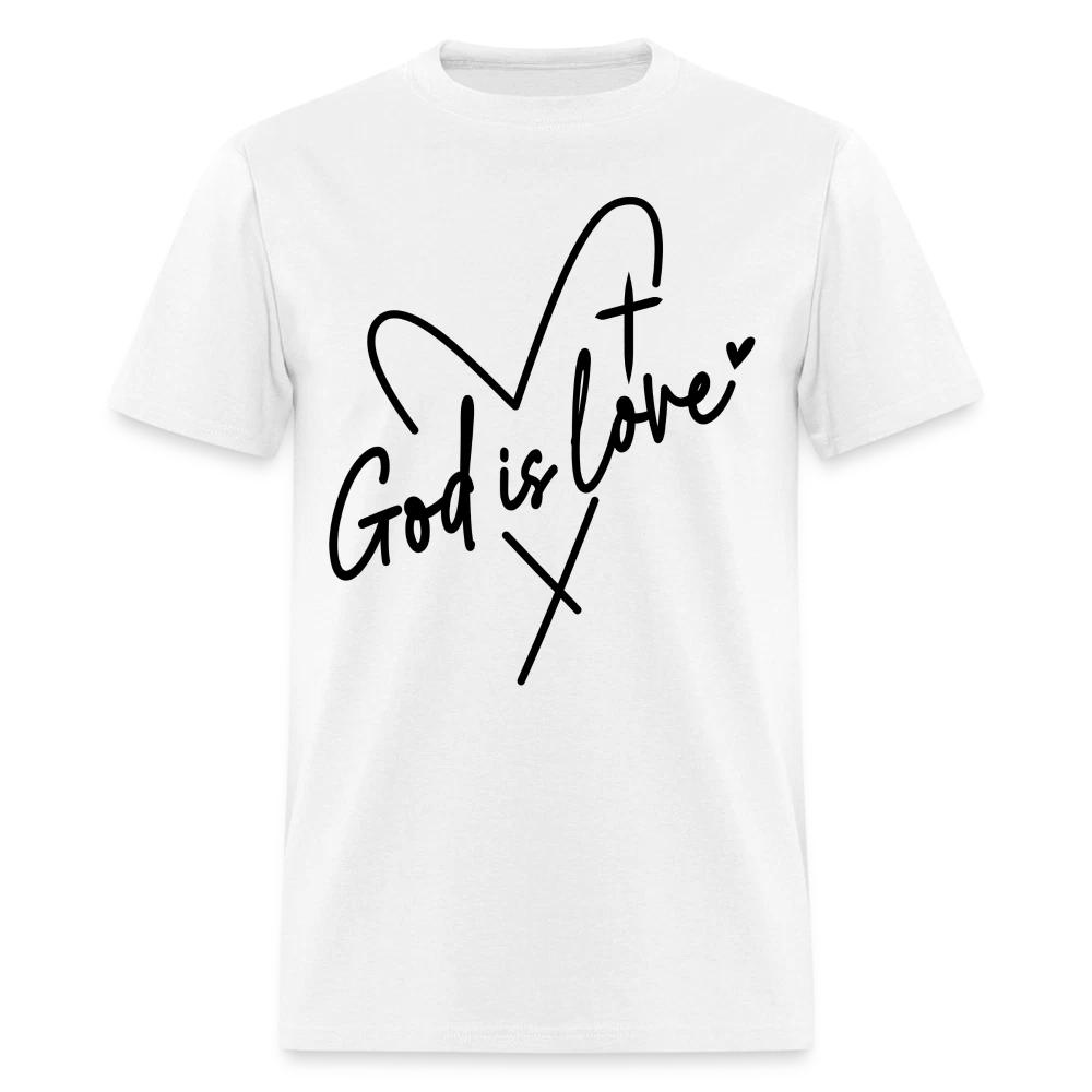 God is Love 100% Cotton T-shirt Mens Tees Top (with Black Letters)