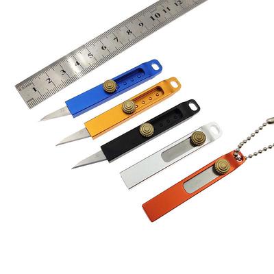 Раздвижное лезвие из нержавеющей стали, ручка из алюминиевого сплава, портативный карманный универсальный нож EDC, мини-резак для бумаги, триммер, нож Keychian, распаковка