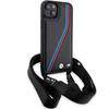 Bmw M Edition Carbon Tricolor Lines & Strap Case For Iphone 15 / 14 / 13 - Black