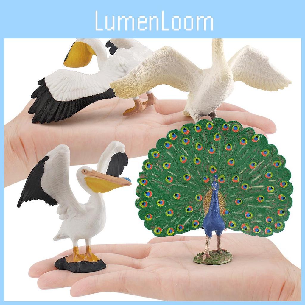 Peafowl Wildlife Pelican Animal Pvc Models For Kids Educational Decor Toys And