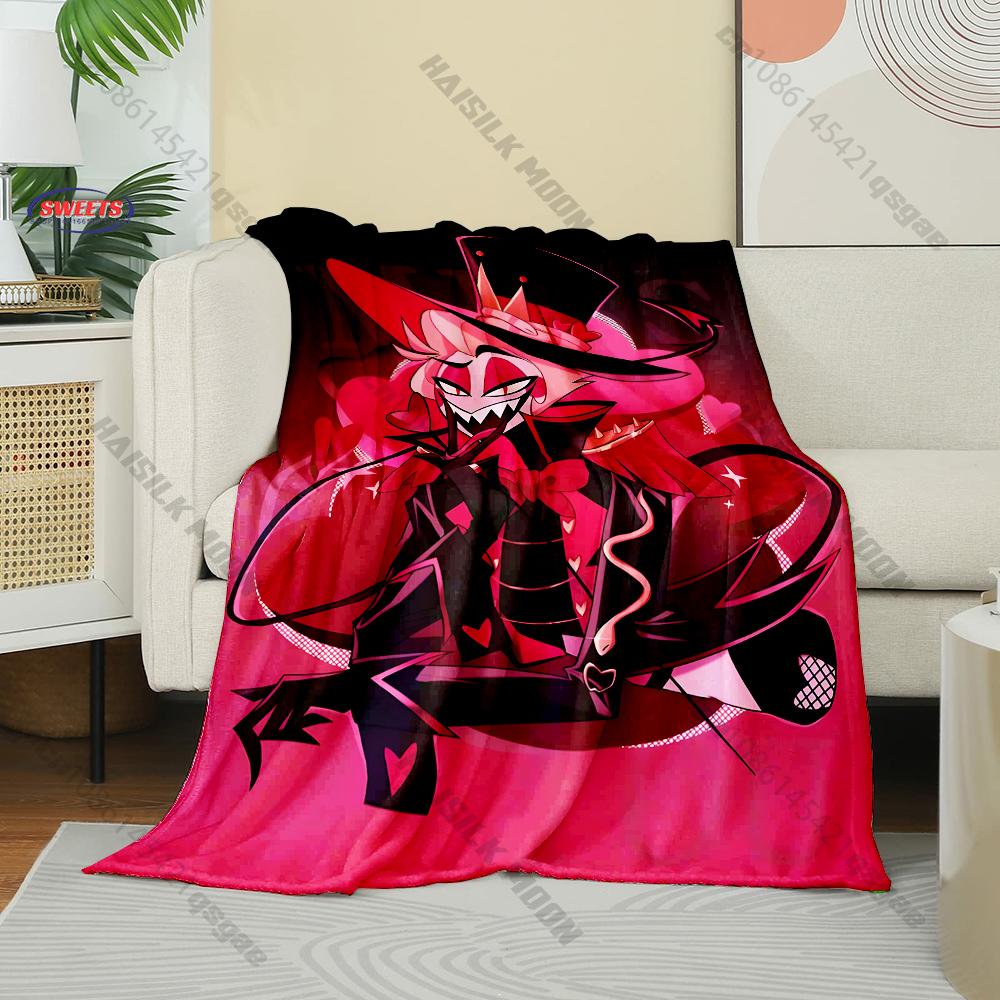 6 Sizes L-Luc1fer M0rningstar H-Hazbin Hotel Theme Print Blanket Home Travel Blanket Sofa Bedding Cover Blanket Wonderful Gift