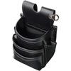 Fujiya Waist Bag 3 Tiers Black Gold LIGHT PU LEATHER SERIES AB-23BG