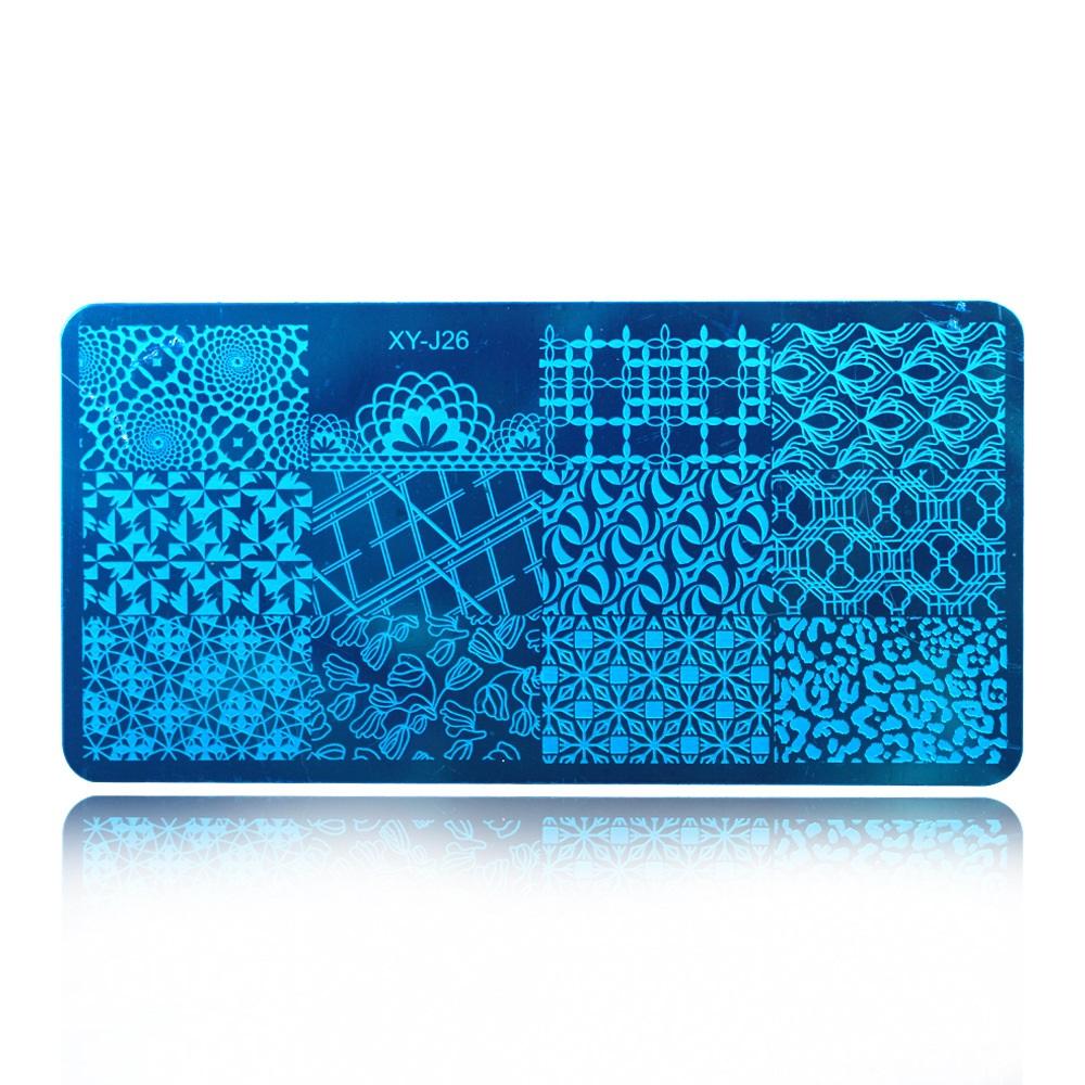 Трафареты для ногтей в цветочном стиле, шаблоны штампов для дизайна ногтей, пластины для гель-лака для ногтей, маникюрная пластина с изображением