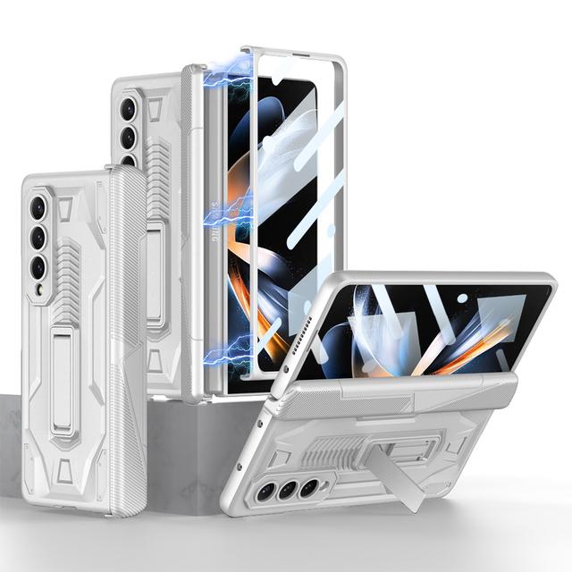 Противоударный бронированный чехол для Samsung Galaxy Z Fold 4 5g Slide Pen Slot Case Магнитный шарнирный кронштейн-подставка для Samsung Z Fold 4 Case