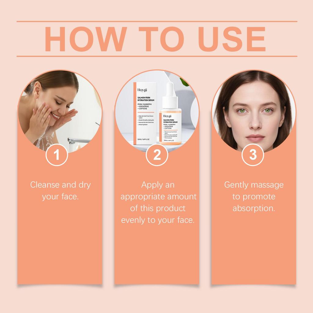 Salmon Facial Essence - Moisturizing & Brightening Face Serum - Hydrating & Soothing Formula for Clean