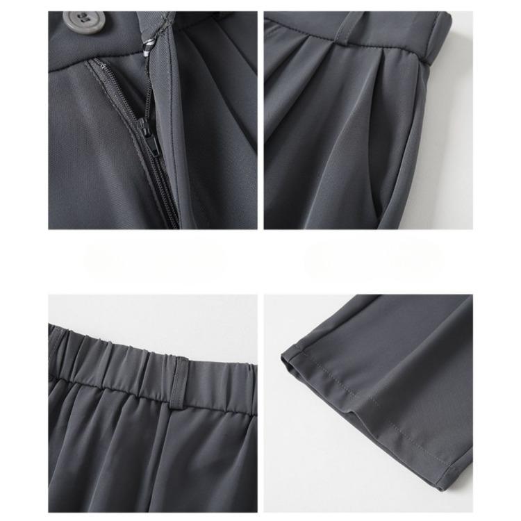 Высококачественные серые брюки для костюма с эффектом утяжки для женщин, весна-лето, повседневные, облегающие, широкие брюки для миниатюрных