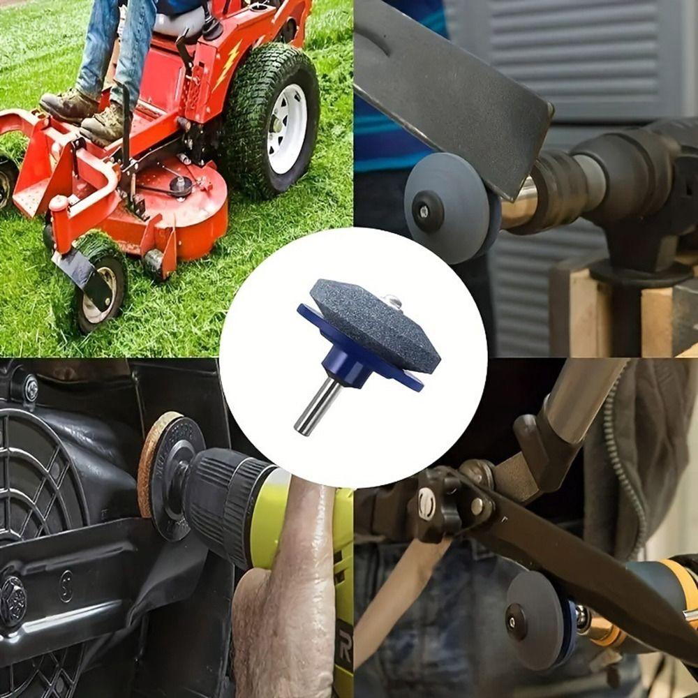 Quick Install Lawn Mower Edge Sharpener Double-layer Grinding Wheel Electric Drill