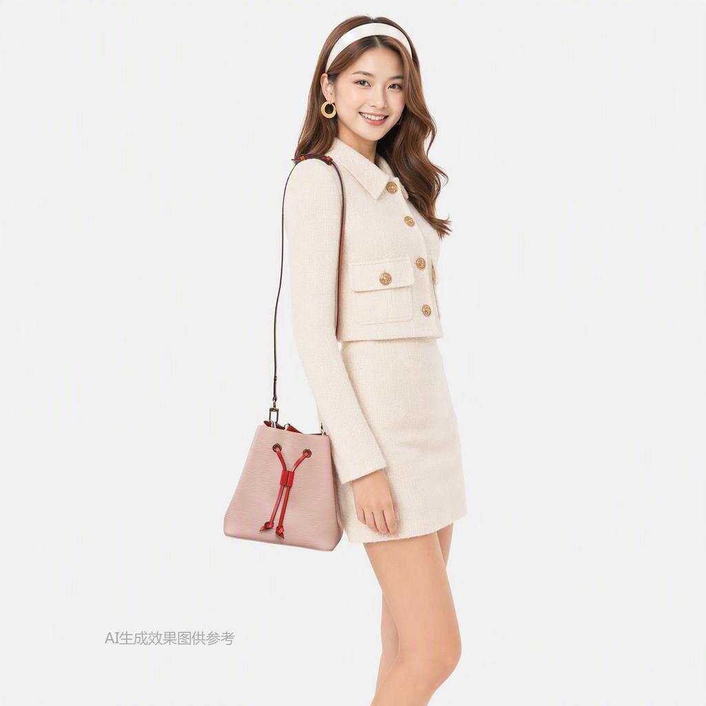 [Pre-Owned] Néonoé Bb Water Wave Leather Bucket Bag - Very Good #QWL8G7