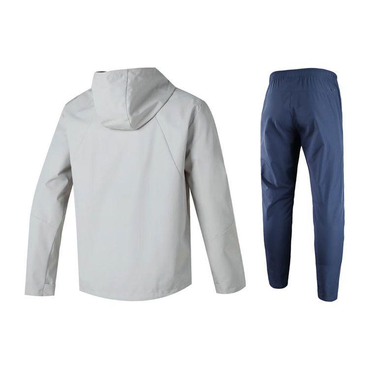 Under Armour Куртка с капюшоном для бега и фитнеса с твердым логотипом, тканые длинные брюки, повседневный спортивный костюм для мужчин 23600401-009+22500706-408