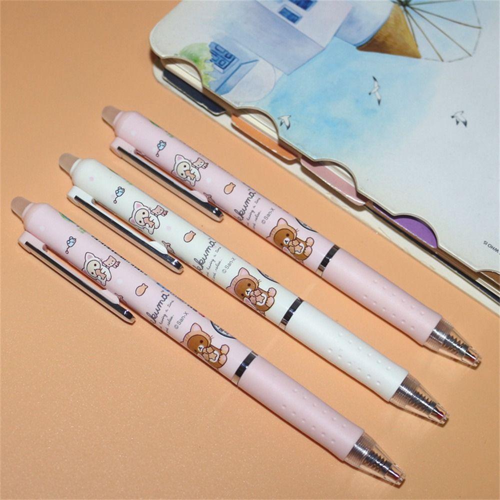 School Supply Kawaii Kids Gift Bear 0.5mm Black Erasable Pen Press Pen Gel Pen Ink Gel Pen