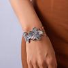 High Quality Stainless Steel Hollow Flower Butterfly Open Wide Bracelet Gold Plated Adjustable Cuff Bracelets For Women Jewelry