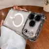 Прозрачный противоударный чехол с покрытием для iPhone 17 Air 16 15 14 Pro Max, противоударный, с поддержкой MagSafe, беспроводная зарядка, полное покрытие