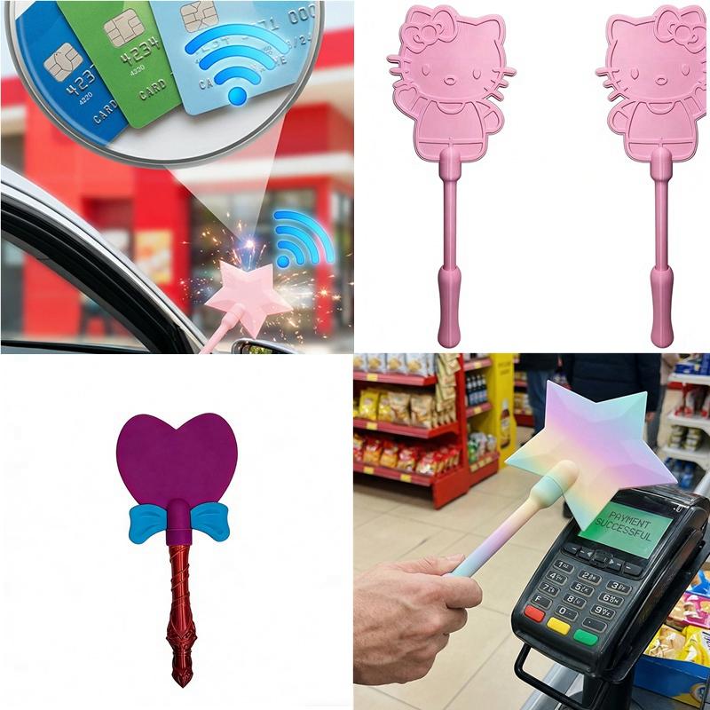 Magic Wand 3D Printed Nfc Payment Card Stick Tap-To-Pay Credit Card Holder Contactless Traffic Card Case Portable