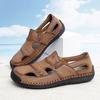 39-48 Summer Men's Leather Beach Sandals Handmade Mens Closed Toe Sandals Large Size Sandals