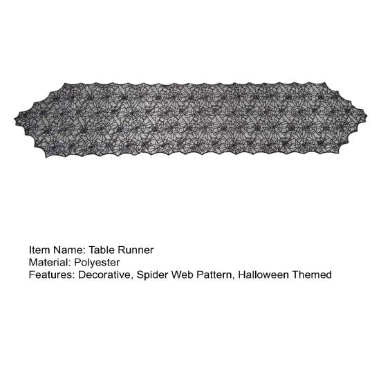 Halloween Spider Web Table Runner, Dining Table Runner, Stain Resistant Hollow Table Runner Halloween Party Decoration
