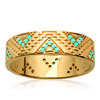 Les Trésors De Lily [R2918] - Gold Plated 'Navajos' Turquoise Gold Ring - 6 Mm