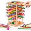 Игра Монтессори Деревянная настольная игра, 48 цветных палочек Игра с кубиками для 3 4 5 6 лет, Игра Керпланк для детей Математические развивающие игрушки для 3 лет,