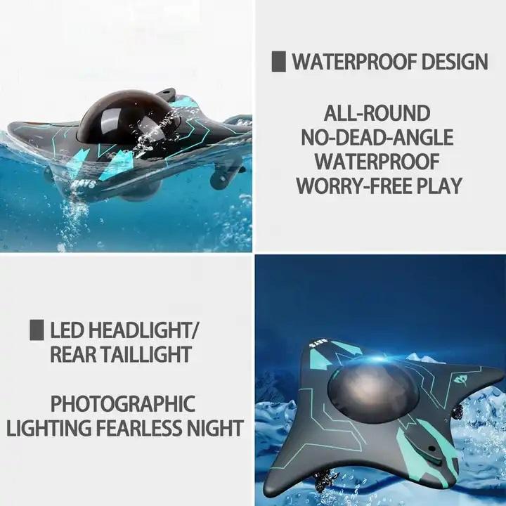 Радиоуправляемая лодка-подводная лодка с камерой Мини WIFI FPV RC лодка Шестиходовая подводная лодка Погружение Передача в реальном времени Подводная камера Скоростной катер Фото Видео Игрушки Новые