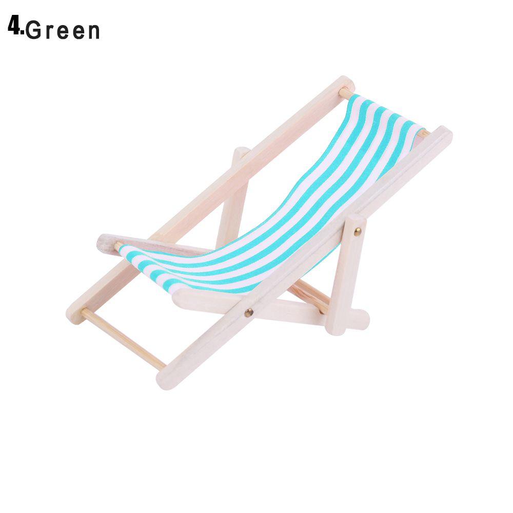 Аксессуары для комнаты Кукольный домик Пляжное кресло Складное Полосатое Палубное Загар Игрушка Кукла Миниатюрная Мебель
