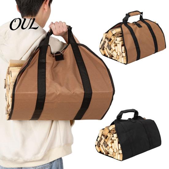 Firewood Carrier for BBQ Bag with Handle, Heavy Duty Large Log Tote, Durable Capacity Storage Oxford Cloth Holder Indoor And Outdoor Use Organizer
