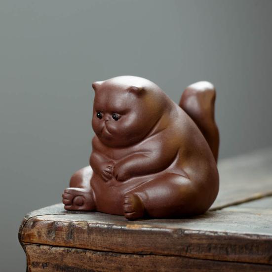 Очаровательная керамическая чайная фигурка домашнего любимца, сердитый кот, дизайн, тонкая работа, чайный столик, стол, чайная, украшение для дома, орнамент