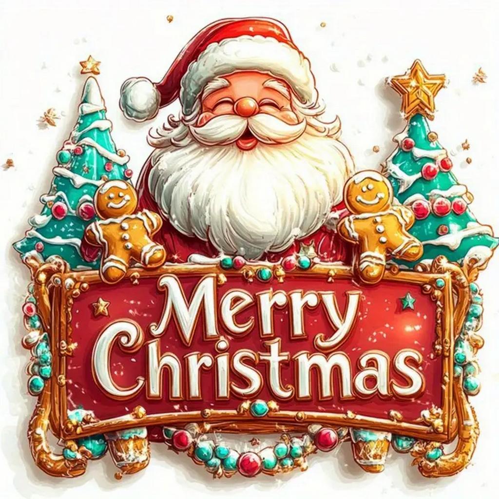 DIY Полная круглая алмазная картина вышивка крестом Счастливого Рождества Санта-Клаус Снеговик Домашнее украшение Искусство Алмазная живопись 5d Алмазная художественная живопись