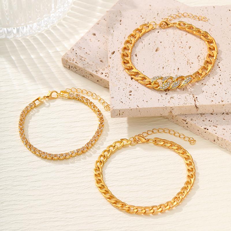 Accessories Metal Style Simple Punk Bracelet Set Personalized Hip Hop Stacked Wear Jewelry Women