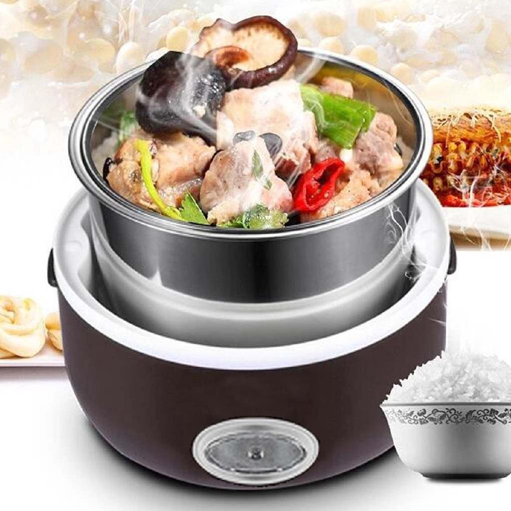 220V 3 Layers Electric Rice Cooker 2L Stainless Steel Steamer Warmer Container Heating Lunch Box New