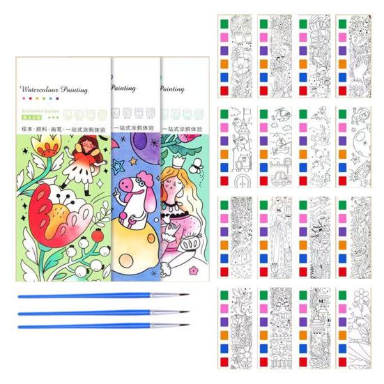 1/2/3/4 шт. Карманная книга для рисования акварелью, яркие цвета, закладка своими руками, веселая детская акварельная картина