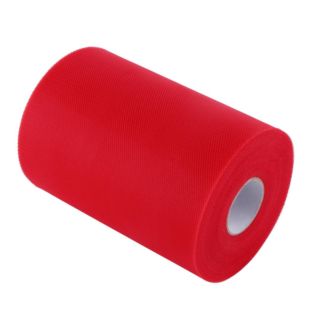 100 ярдов 15 см DIY свадебное украшение тюль рулон катушка трикотажная ткань для шитья часть(красный)