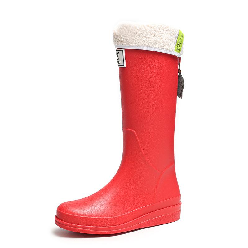 Теплые непромокаемые ботинки, женская модная верхняя одежда, водонепроницаемые, для взрослых, высокие, но нескользящие, до колена, женские непромокаемые ботинки