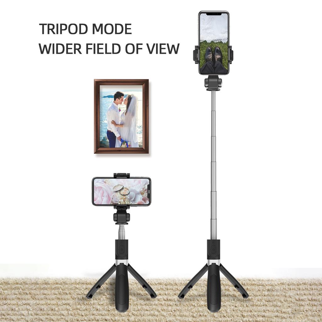 27,5-дюймовая селфи-палка 3-в-1, настольный штатив, стабилизатор подвеса с 6-секционной телескопической штангой с