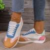 Осенние женские повседневные удобные туфли на плоской подошве, модные цветные кроссовки на шнуровке для ходьбы, мягкие дышащие мокасины для бега