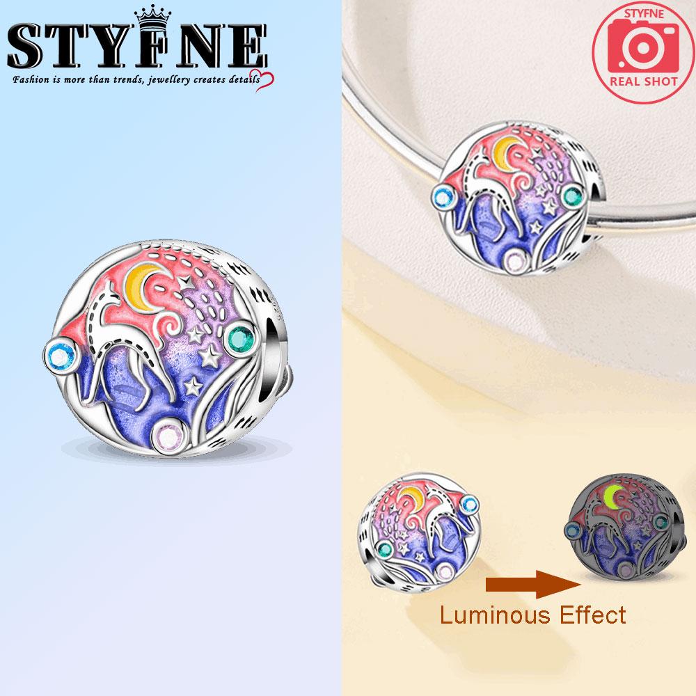 Copper Luminous Fairy Tales Dreamy Mushroom Forest Charms Beads Pendant For Original Bracelet Woman Girl Jewelry