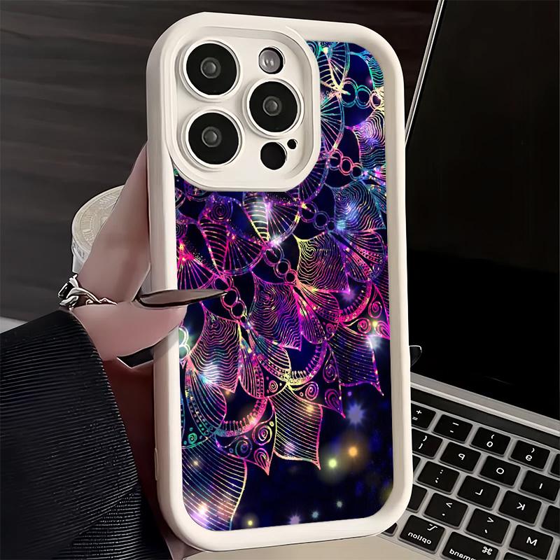 Чехол для телефона iPhone 17 Air 16E 15 16 Pro Max Мандала Подсолнух Мечтательный Стиль Чехол 14 Plus 13 12 Mini Мягкая Силиконовая Оболочка Funda