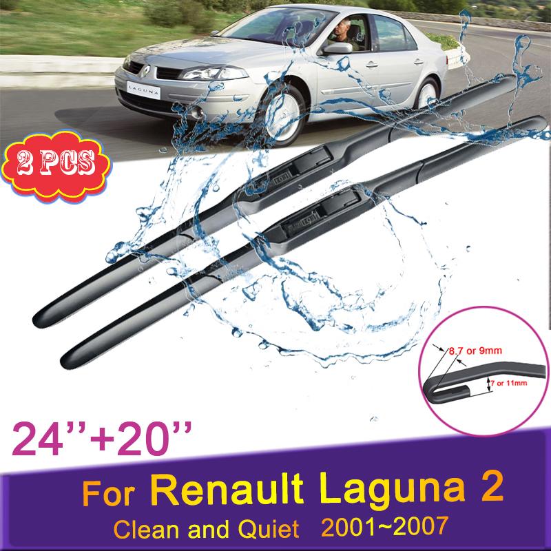 Щетки стеклоочистителя автомобиля дворники для Renault Laguna 2 2001 ~ 2007 X74 переднее ветровое стекло автомобильные аксессуары наклейки 2002 2003