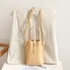 Ielgy Mini Portable Bucket Bag Retro Texture Soft Leather Shoulder Mobile Phone Bag Portable Shopping Crossbody